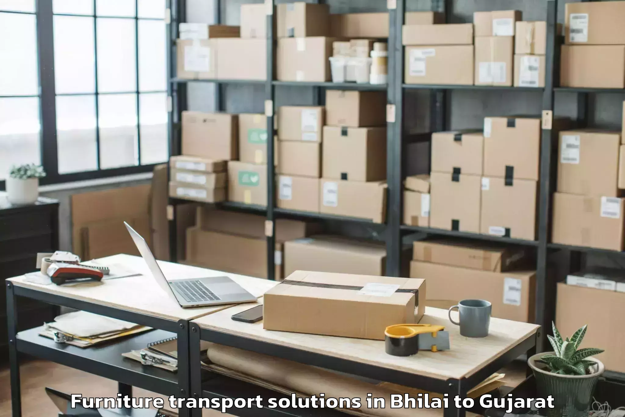 Easy Bhilai to Jetpur Furniture Transport Solutions Booking